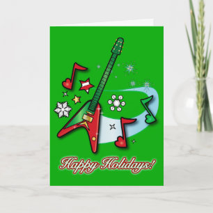 Happy Holidays Christmas Rock Guitar and Notes