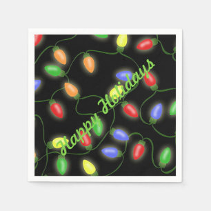 Happy Holidays Christmas String Lights Napkins