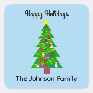 Happy Holidays Christmas Tree #1 Stickers