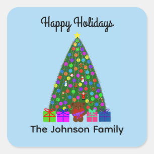 Happy Holidays Christmas Tree #3 Stickers