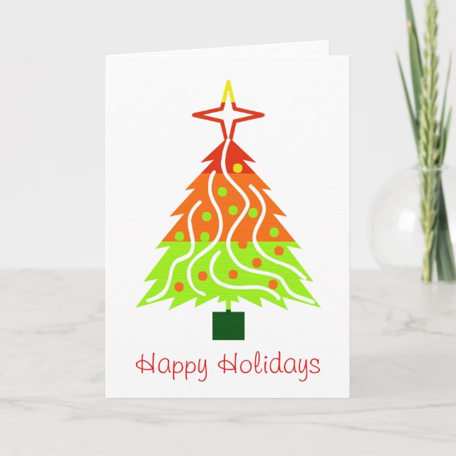 Happy Holidays Christmas Tree Holiday Card (Front)