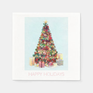 Happy Holidays. Christmas Tree Napkin