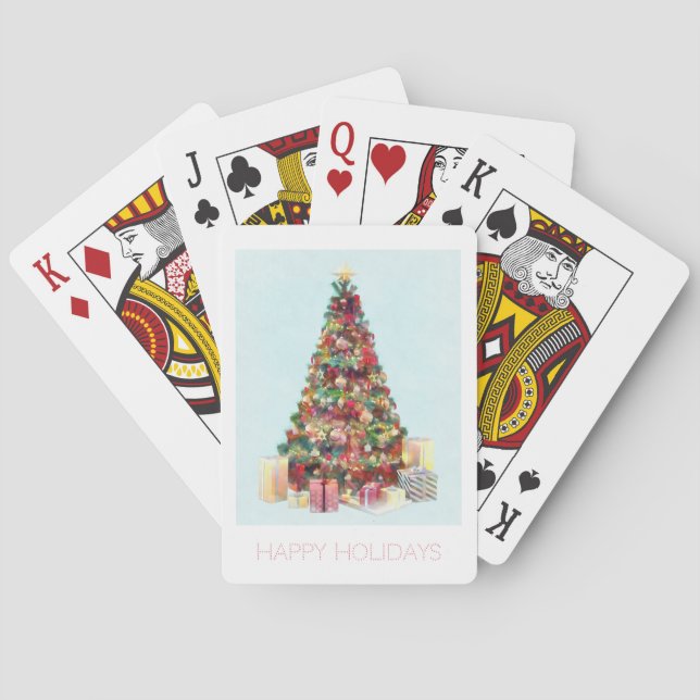 Happy Holidays. Christmas Tree Playing Cards (Back)