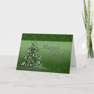 Happy Holidays Christmas Tree Xmas Blank Inside Holiday Card