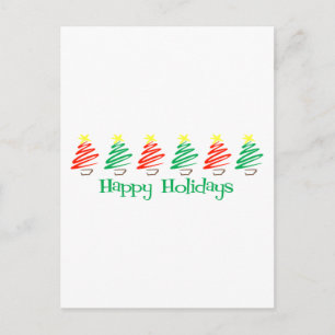 Happy Holidays (Christmas Trees) Holiday Postcard