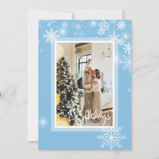 Happy holidays Christmas, white snowflakes  Invitation (Front)