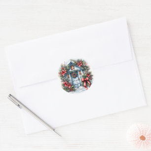 Happy Holidays Christmas Wreath 2D Vector Sticker