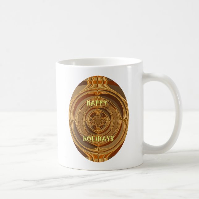 Happy Holidays Circle Art Print/Design Coffee Mug (Right)