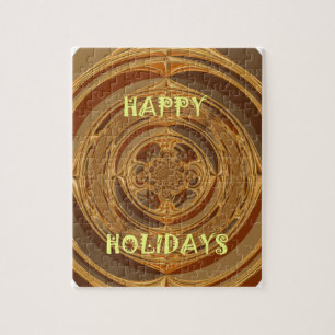 Happy Holidays Circle Art Print/Design Jigsaw Puzzle