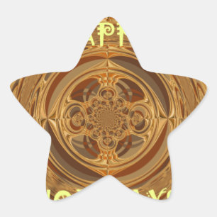 Happy Holidays Circle Art Print/Design Star Sticker