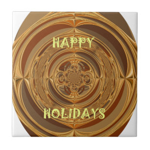 Happy Holidays Circle Art Print/Design Tile