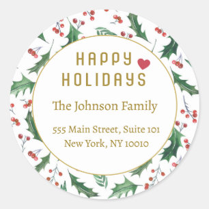 Happy Holidays!  Classic Round Sticker