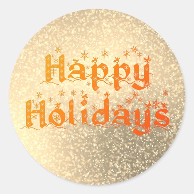 happy holidays classic round sticker (Front)