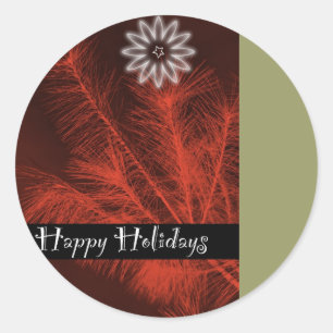 happy holidays classic round sticker