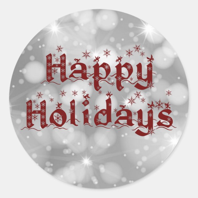 happy holidays classic round sticker (Front)