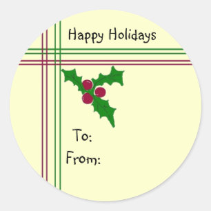 Happy Holidays Classic Round Sticker