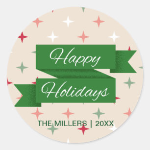 Happy Holidays Classic Round Sticker