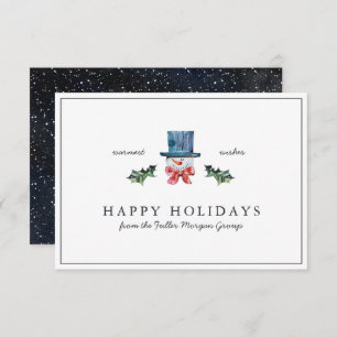 Happy Holidays   Classic Rustic Minimal Christmas Card