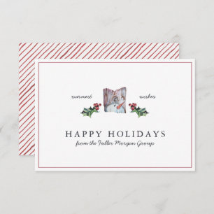 Happy Holidays Classic Rustic Minimal Christmas Card