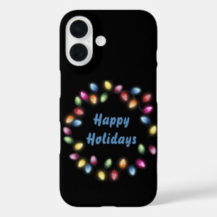 Happy Holidays Colourful & Festive Christmas Light iPhone 16 Case