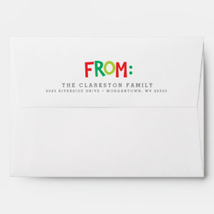Happy holidays colourful illustrated Christmas Envelope