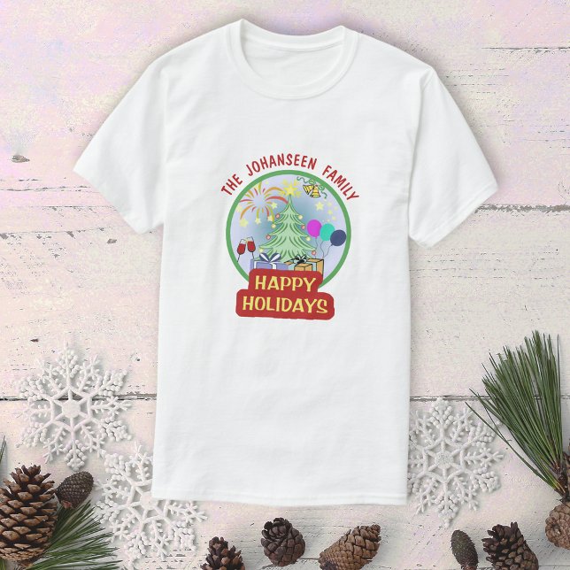 Happy Holidays Colourful Retro Family Reunion  T-Shirt (Creator Uploaded)
