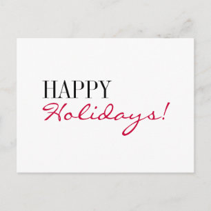Happy Holidays Contemporary Postcards Red White