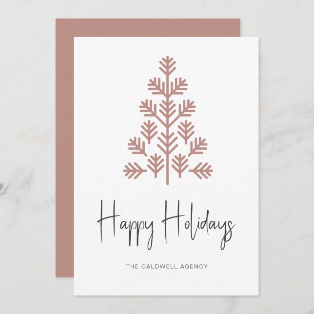 Happy Holidays Corporate Business Holiday Card (Front/Back)