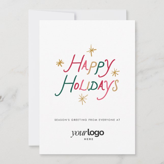 Happy Holidays Corporate Holiday Greeting Card (Front)
