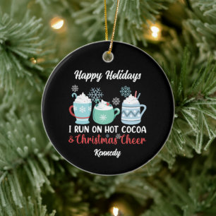 Happy Holidays - Cosy Cocoa & Christmas Cheer Ceramic Ornament