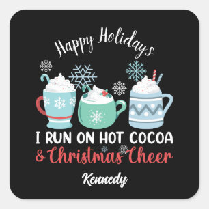 Happy Holidays - Cosy Cocoa & Christmas Cheer Square Sticker