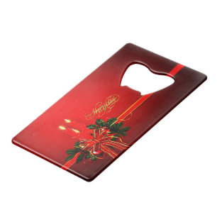 Happy Holidays Credit Card Bottle Opener