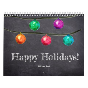 Happy Holidays custom 12 photos monthly  Calendar