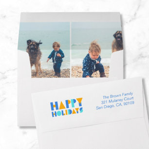 Happy Holidays Custom Address Photo Envelope