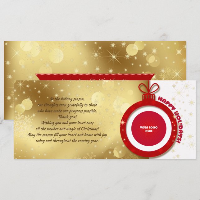 Happy Holidays. Custom Logo Corporate Card (Front/Back)