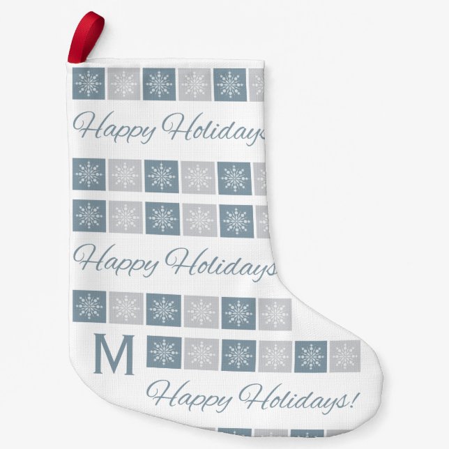 Happy Holidays custom monogram Christmas stocking (Front)