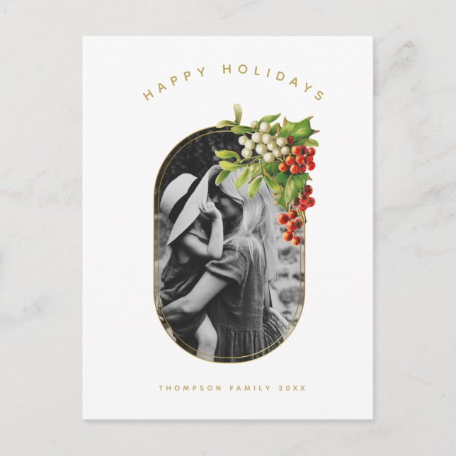 Happy Holidays Custom Photo Family Christmas  Holiday Postcard (Front)