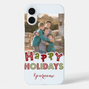 Happy Holidays custom photo & name cases