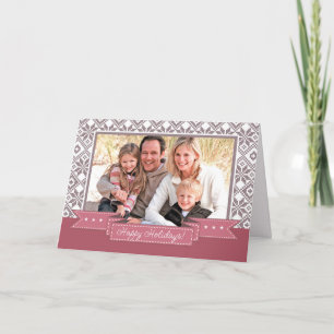Happy Holidays. Custom Photo Snowflake Pattern Holiday Card