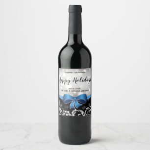 Happy Holidays Custom Wine Bottle Label