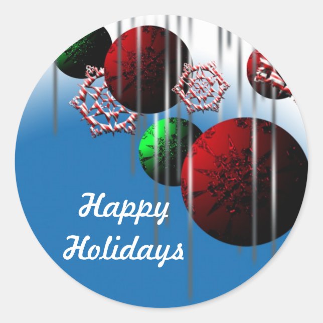 Happy Holidays Customisable Christmas Card Sticker (Front)