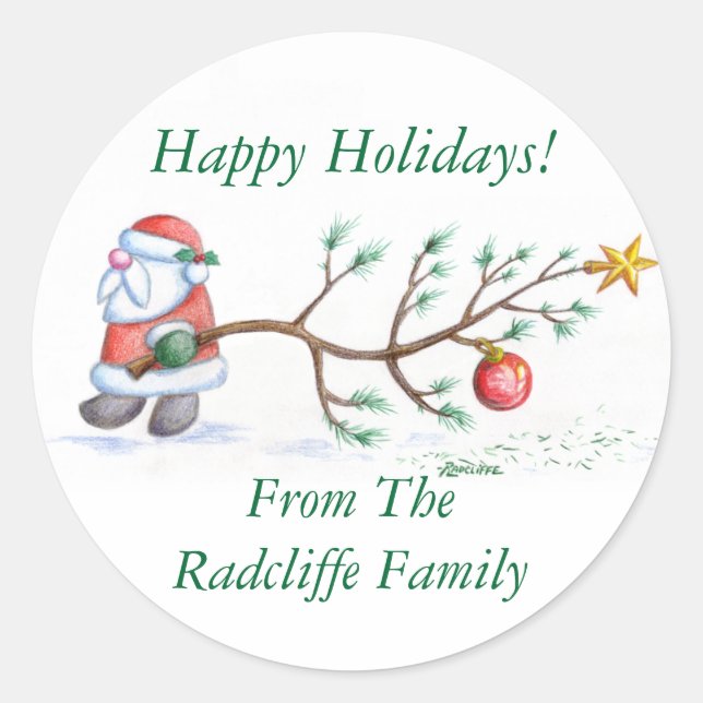 Happy Holidays Customisable Christmas Seal (Front)
