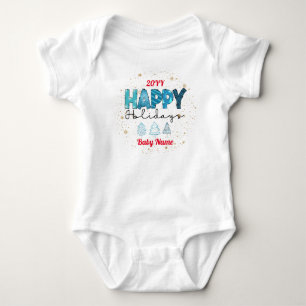 Happy Holidays Customise Baby Bodysuit