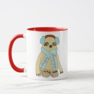 Happy holidays Cute Christmas Sloth Coffee Mug