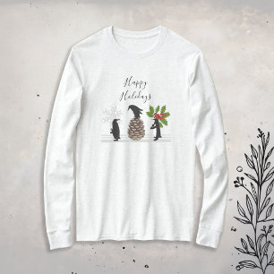 Happy Holidays Cute Funny Penguin Christmas T-Shirt