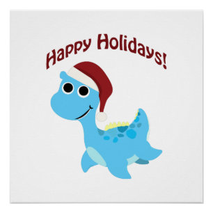 Happy Holidays! Cute Nessie Poster