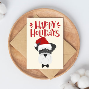 Happy Holidays - Cute Schnauzer Christmas Postcard