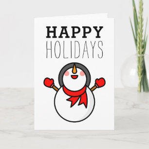 Happy Holidays Cute Snowman Holiday Card
