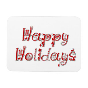 Happy Holidays Decorated Text Magnet