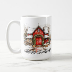 Happy Holidays Decorative Country House Coffee Mug